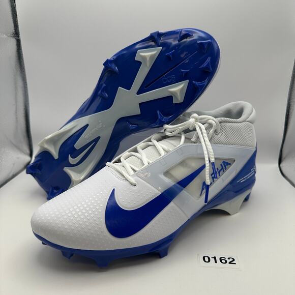 NIKE Men's 14 Alpha Menace 4 PRO White/Royal Football Cleats FD7037-103 - Picture 1 of 7